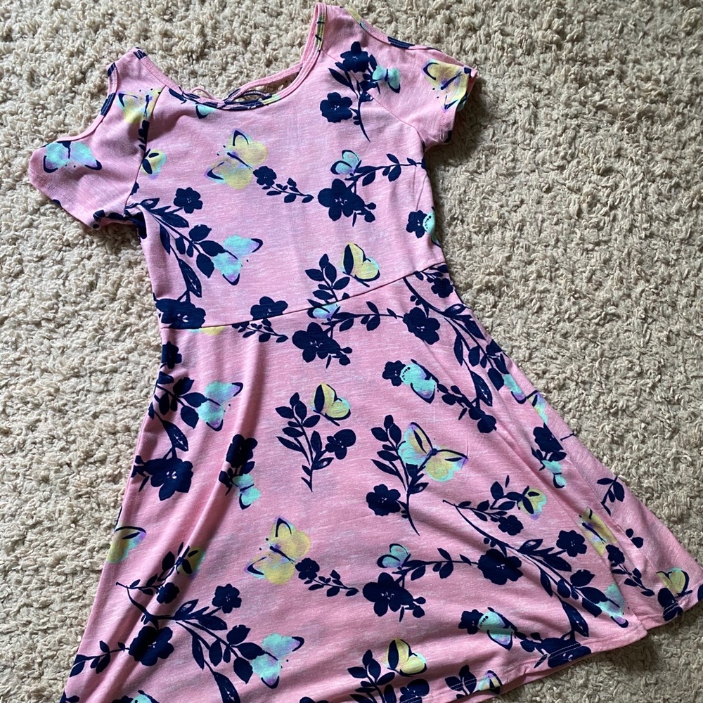 Girls SO Cold-Shoulder Floral Dress